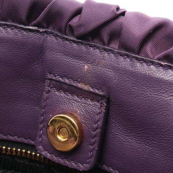 Prada TESSUTO B handbag, nylon and leather, women's, purple, BN1701 - Picture 8 of 9